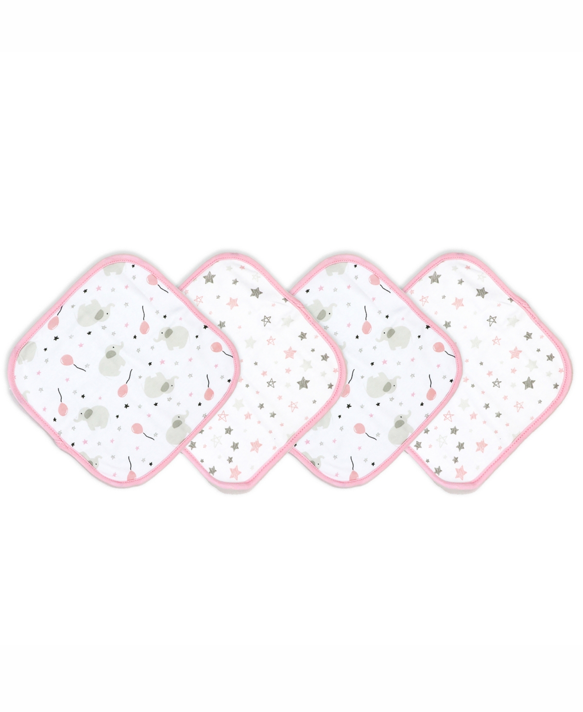Tendertyme Baby Boys and Baby Girls Elephant and Balloons Hooded Bath Towel and Wash Cloth Set