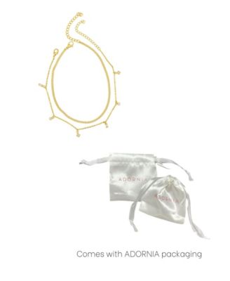 Gold Adjustable 9-11" Curb Chain and Confetti Dangle Anklet Set