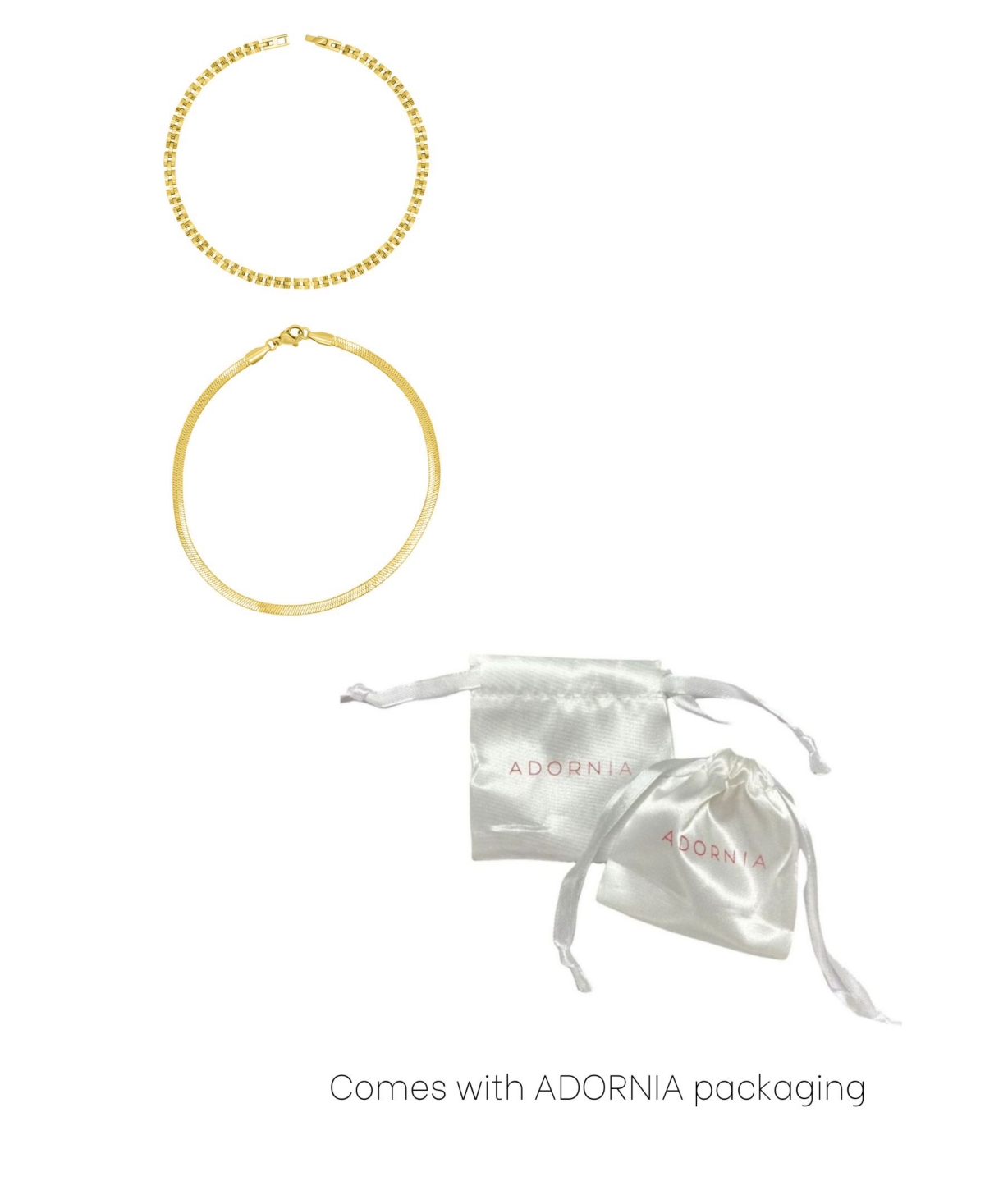 Shop Adornia Gold Watch Band And Herringbone Anklet Set