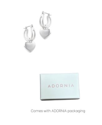 Silver Heart Huggie Earrings