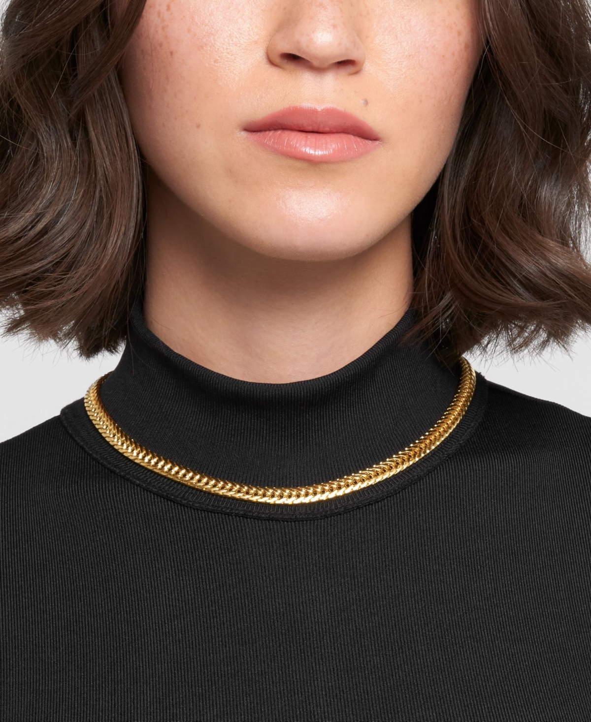 Adornia Gold Wheat Herringbone Chain Necklace In Gold