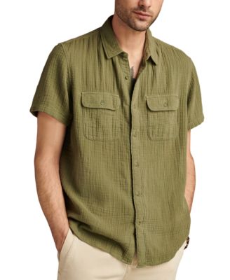 Lucky Brand - Men's Double Weave Short Sleeve Button-Front Utility Shirt