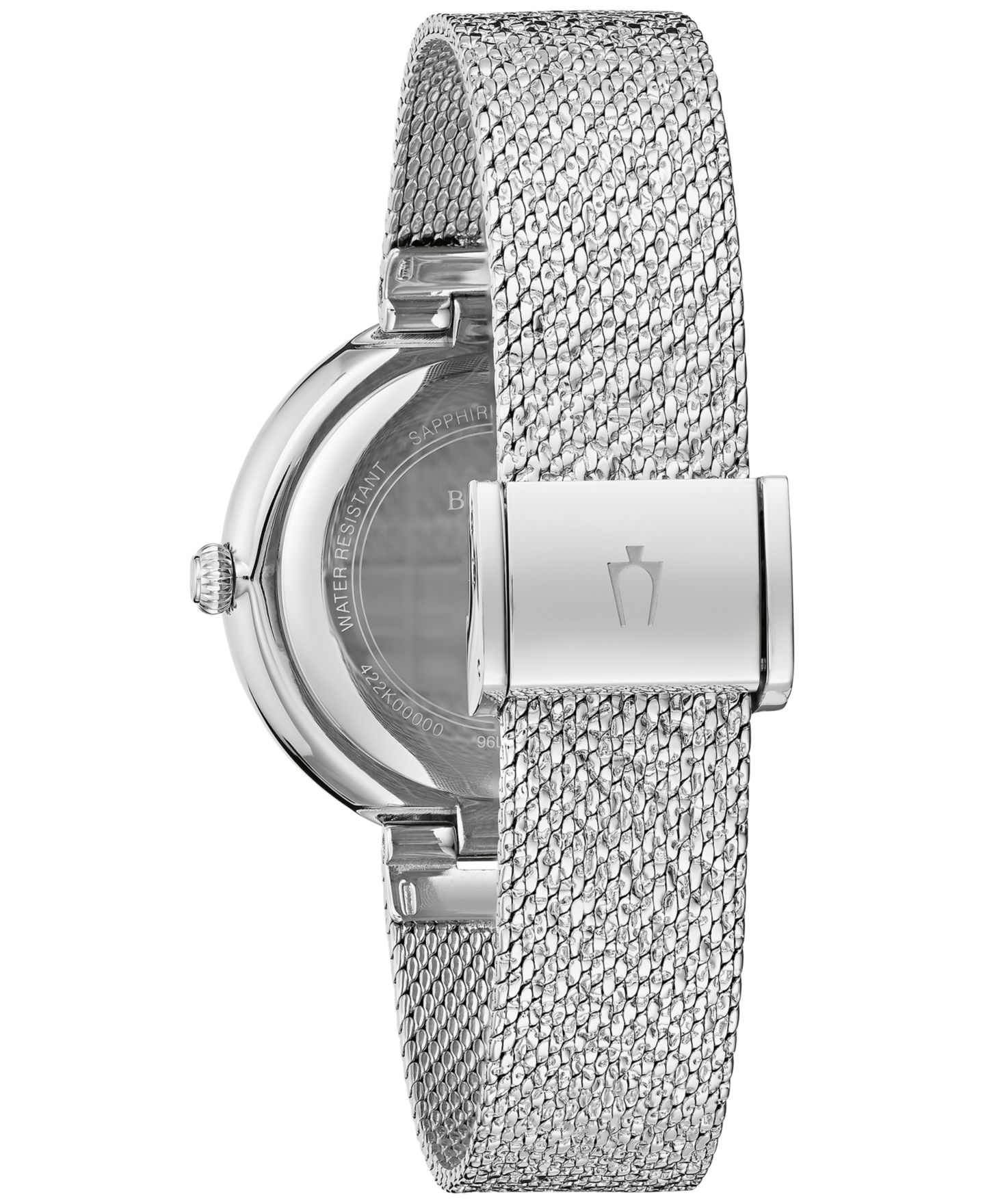 Женские часы Bulova Crystal Stainless Steel Mesh Bracelet Watch 32mm — фото 3