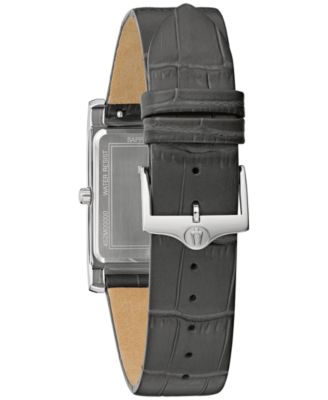 Men's Sutton Gray Leather Strap Watch 29mm