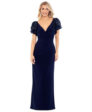 Plus - Sequin Gown with Surplice Neckline and Knot Waist Detail main image 1