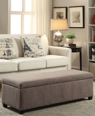 Avalon Fabric Rectangular Storage Ottoman