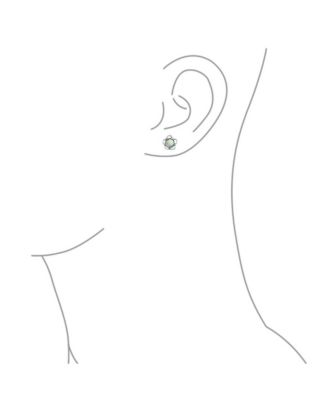 Tiny Open Flower Stud Earrings in Oxidized Sterling Silver