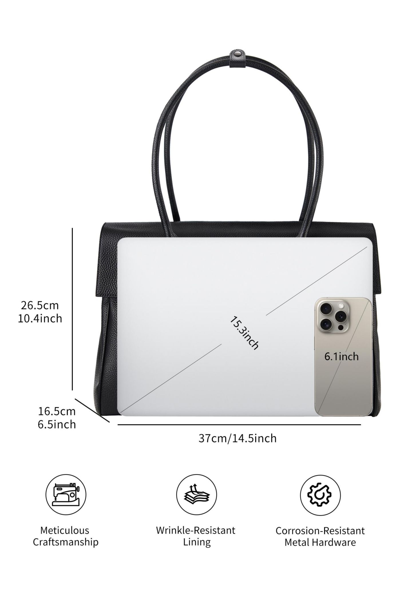 Женская сумка Victoria Hyde London Jolene L Handbag Flip-top Business, цвет: Чёрный — фото 7