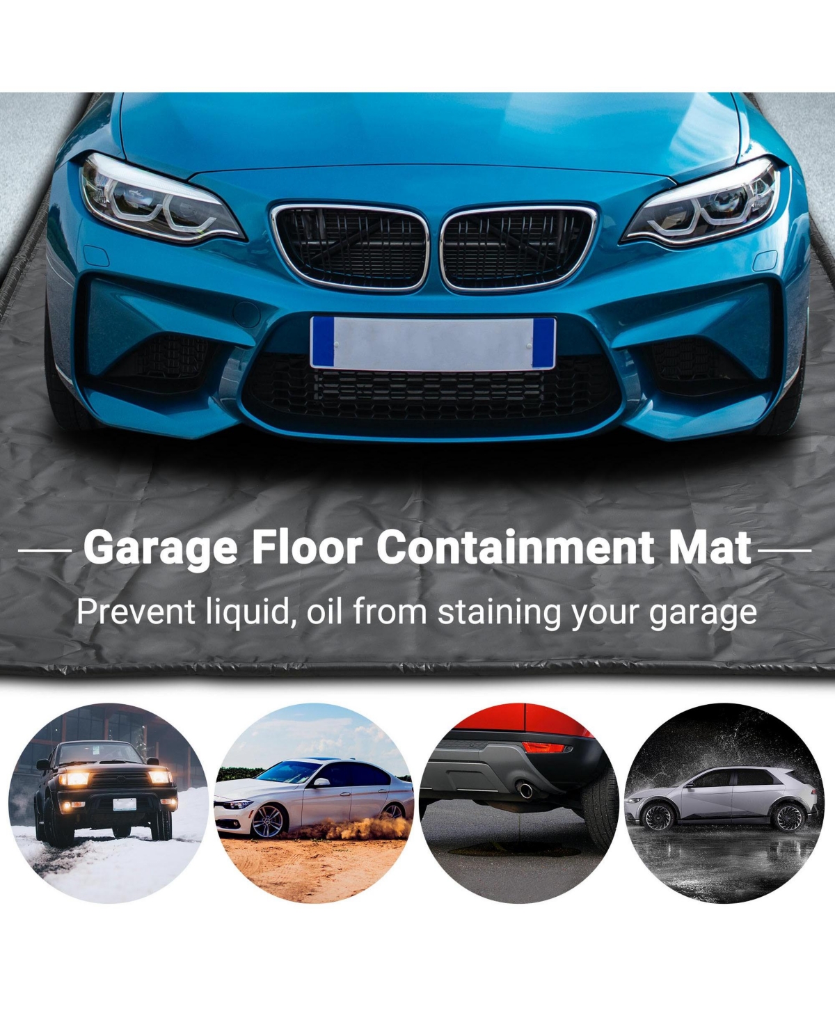 Yescom Containment Mat Garage Floor Mat for Suv Snow Mud Rain Compact Size 7'9