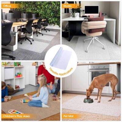 Clear Office Chair Mat for Low Pile Carpet 48" x 36" Thicken 1/8" Rectangle Plastic Floor Protector Home Studio