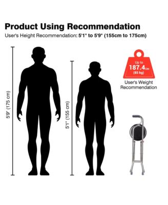 Medical Folding Walking Stick Seat Four Legged Portable Travel Hiking Cane Chair Stool