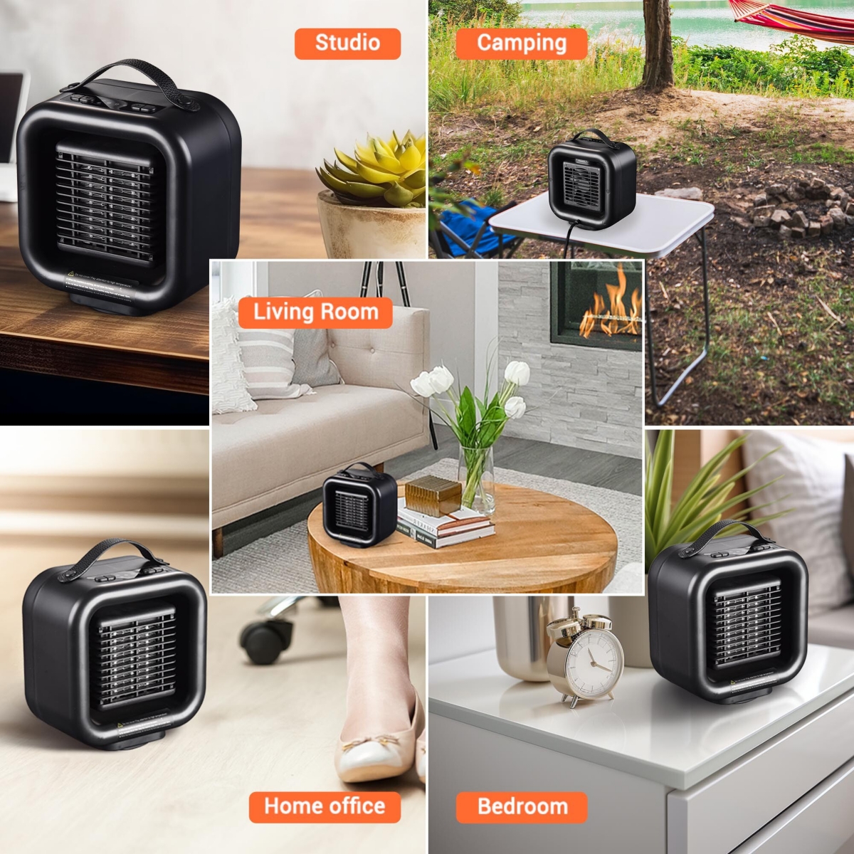 Yescom 1000W Portable Electric Space Heater Oscillating Ceramic Overheat Protection Fan Home Office Indoor