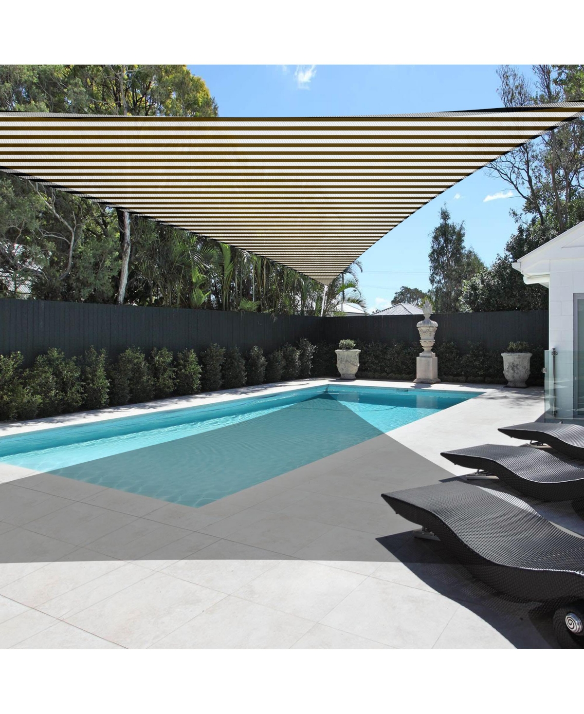 Yescom Ft 97% Uv Block Triangle Sun Shade Sail Hdpe Canopy Outdoor Patio Backyard - Brown+white
