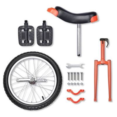 18 In Wheel Outdoor Unicycle Skid-proof Tire Fitness Bicycle Balance Training for Adults Teenagers Kids, Orange