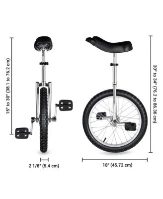 18 In Wheel Outdoor Unicycle Skid-proof Tire Fitness Bicycle Balance Training for Adults Teenagers Kids, Silver