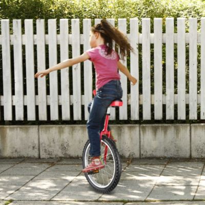 20 In Wheel Outdoor Unicycle Leakproof Butyl Tire Circus Bike Balance Training for Adults Teenagers Kids, Red