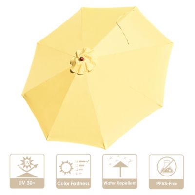 9' Umbrella Canopy Replacement 8 Rib Outdoor Patio Garden Top Cover UV30+ 180g