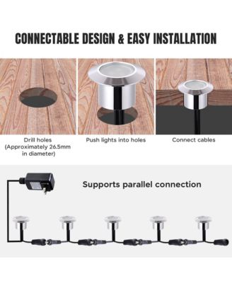 15pcs LED Deck Light Garden Mall Stair Yard Landscape Warm White Lamp Waterproof