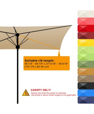 Patio Rectangle Umbrella Canopy Replacement Parasol Sunshade Cover f/ 6.5x10 ft Umbrella