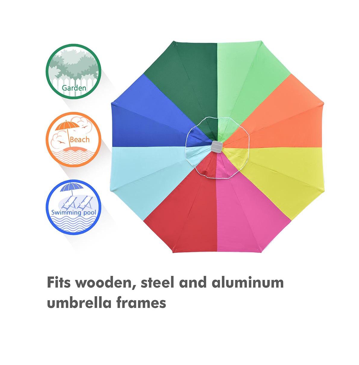 Yescom 9Ft UV50+ Universal Replacement Umbrella Canopy Patio Beach Parasol Top Cover