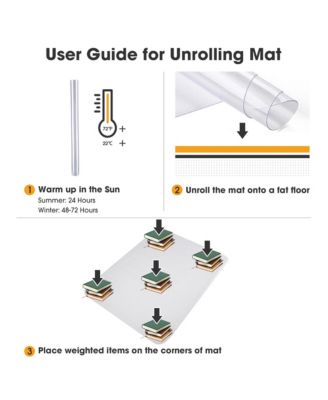 Clear Office Chair Mat for Hardwood 60"x46" Rectangle 2PCS Plastic Floor Protector for Rolling Desk Chairs 1/16" Thickness