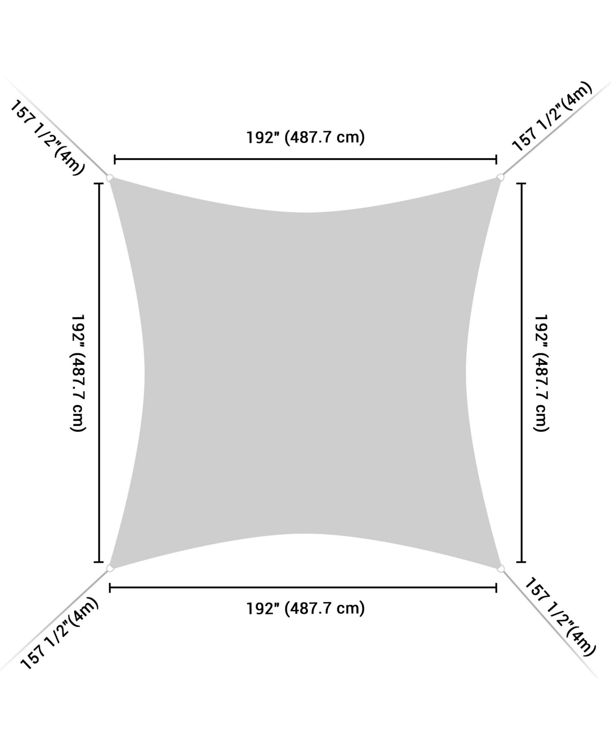 2 Pack 16x16 Ft 97% Uv Block Square Sun Shade Sail Hdpe Canopy Patio Park Garden