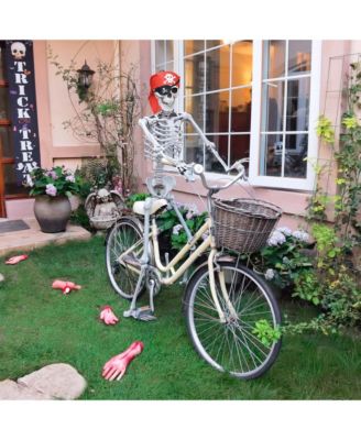 2PCS Pirate Life Size Skeleton Poseable Full Size Halloween Party Decoration Haunted House 2024
