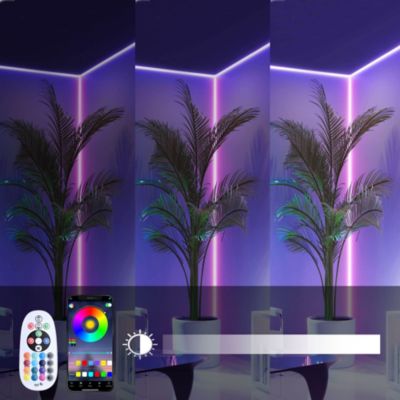 100FT/30m RGB LED Strip Neon Rope Lights with APP & Remote Control, IP65 AC 110V Waterproof Music Sync Flexible Dimmable Cuttable SMD3535 LED Light DIY for Bar Commercial Decoration DEL-D100R