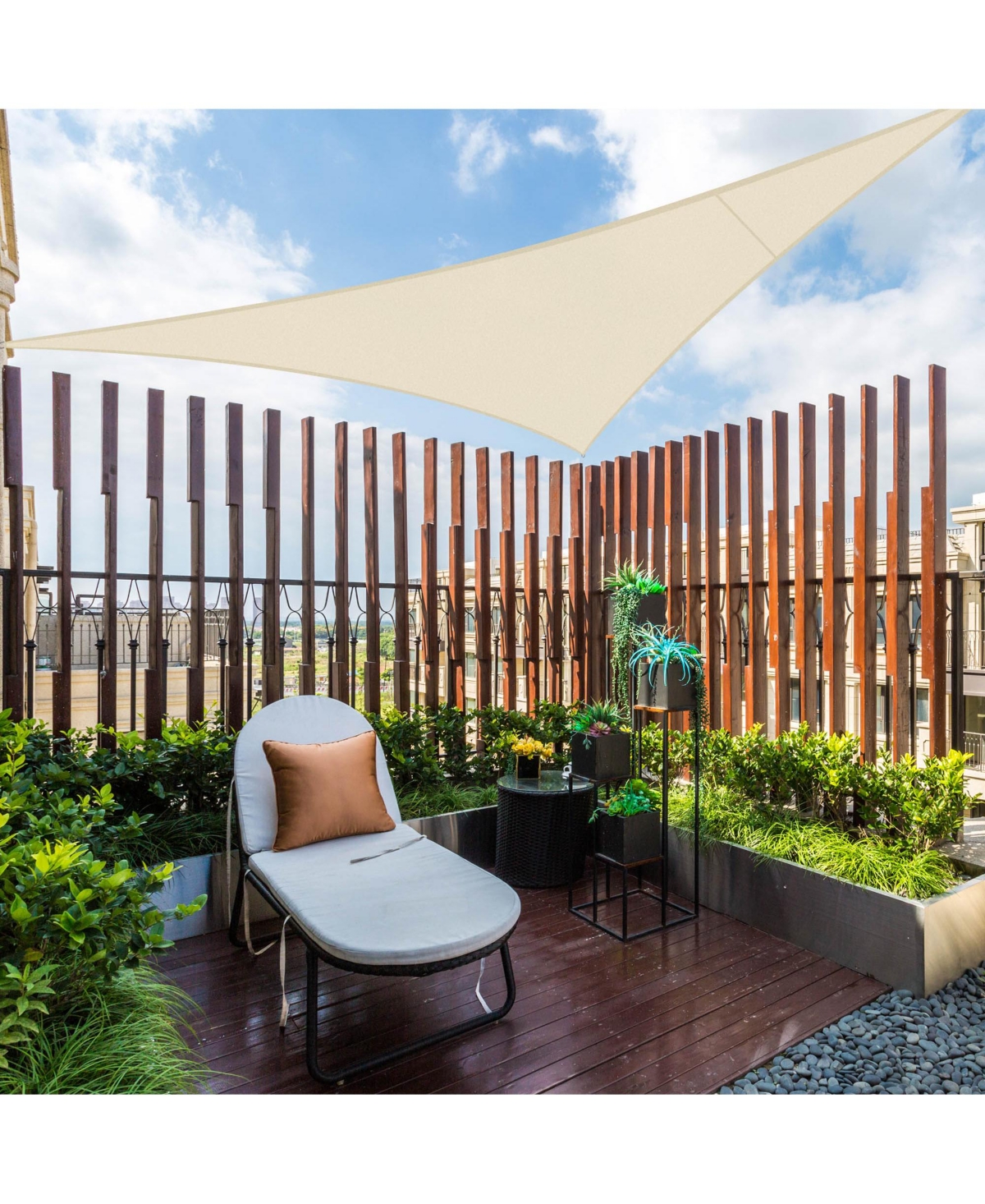 10 Ft Triangle Sun Shade Sail Canopy 97% Uv Block Patio Awning Outdoor Yard Deck