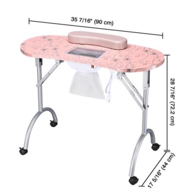 Portable Folding Manicure Nail Table Station Salon Desk Beauty Salon