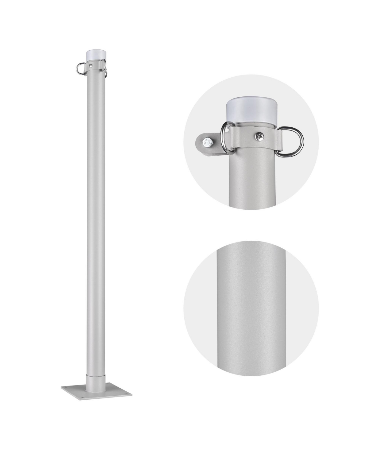 Yescom Rectangle Sun Shade Sail Canopy Awning 10Ft Detachable Pole Kit Outdoor - Mellow yellow+silver