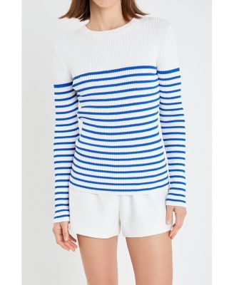 Women's Stripe Long Sleeve Knit Top