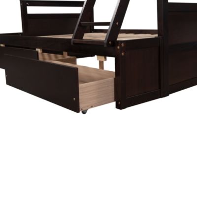 Twin Over Full Bunk Bed with Storage