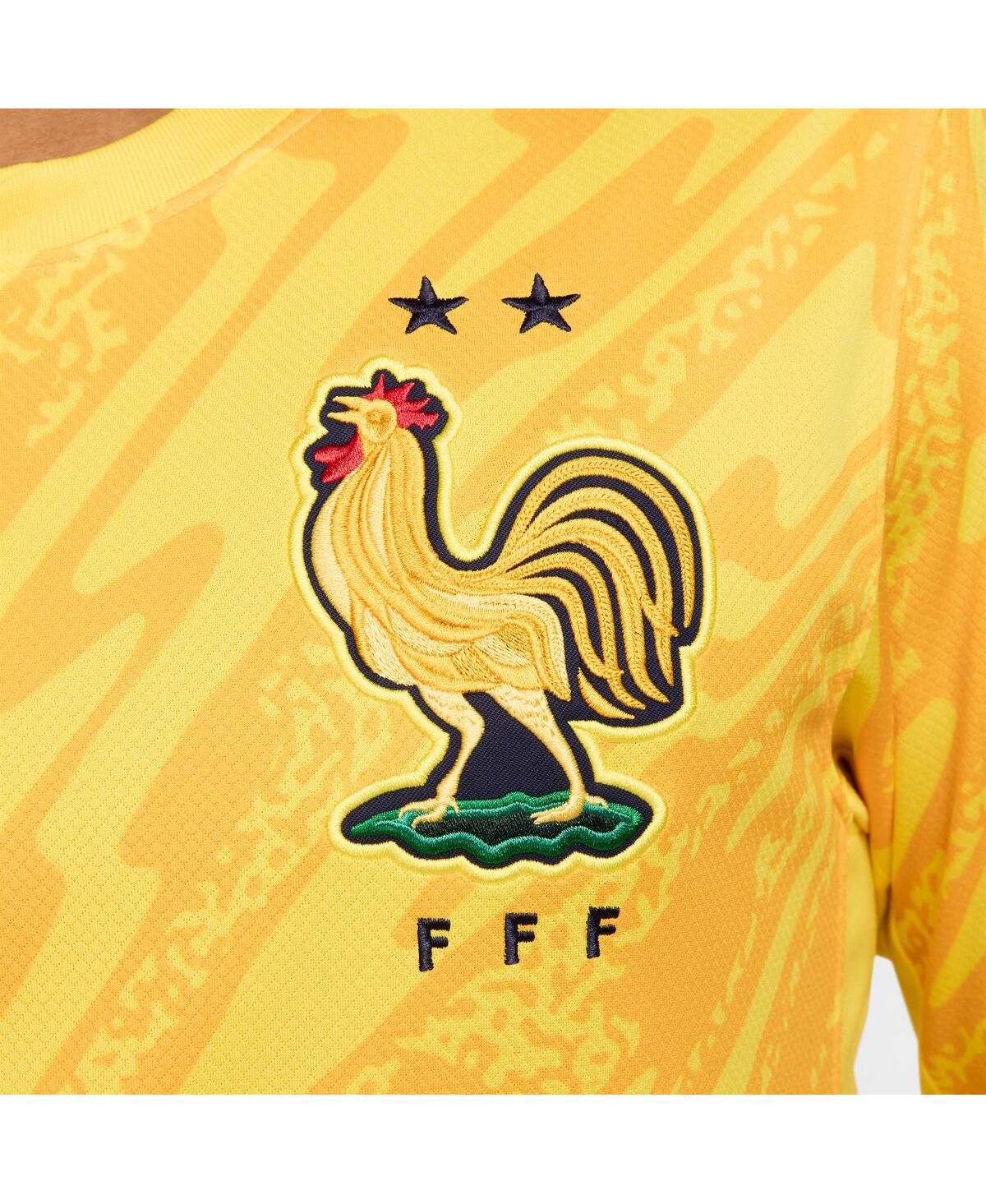 Nike Men'sFrance National Team 2024 Goalkeeper Replica Stadium Long Sleeve Jersey - Yellow