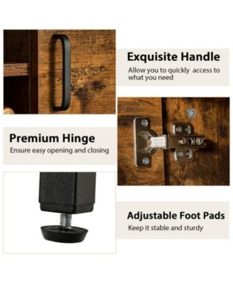 Industrial Kitchen Buffet Sideboard with Wine Rack and 2 Doors