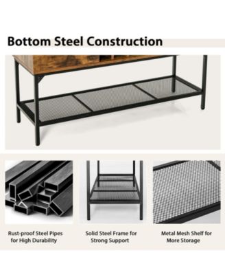 Industrial Kitchen Buffet Sideboard with Wine Rack and 2 Doors