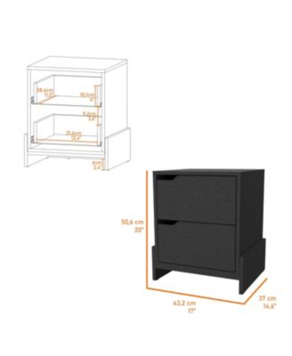 Lovell Nightstand with Sturdy Base and 2-Drawers