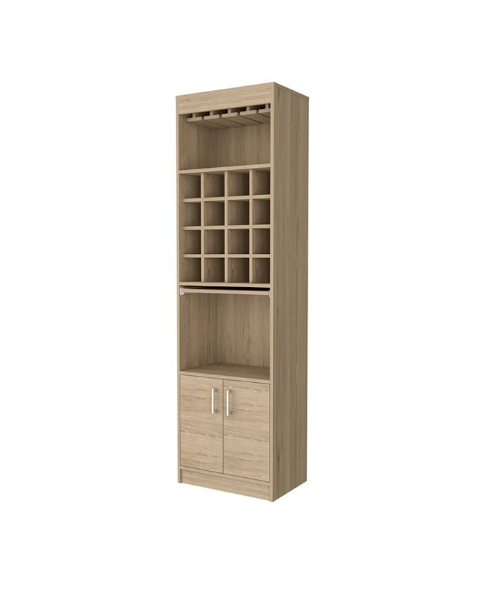 FM FURNITURE Myers Bar Cabinet, Two Shelves, Double Door Cabinet, Six ...
