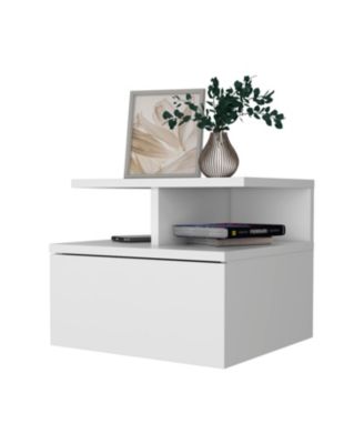 Augusta Floating Nightstand with 2-Tier Shelf and 1-Drawer