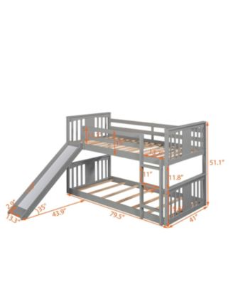 Twin Over Twin Bunk Bed With Slide And Ladder