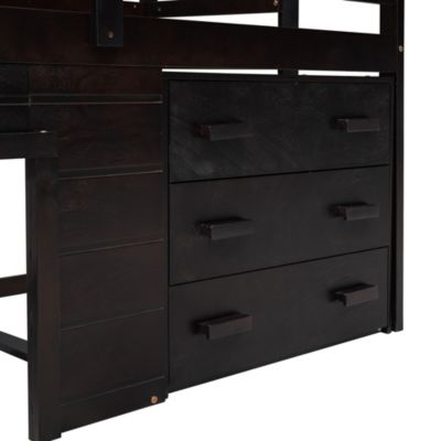 Streamdale Twin Size Loft Bed With Cabinet And Shelf