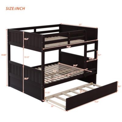 Full Over Full Bunk Bed With Twin Size Trundle