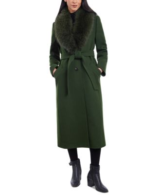 Michael Kors★素敵！Faux Fur Belted Coat Michael Kors Michael Kors Women's Faux-Fur-Collar Belted Coat - Macy's
