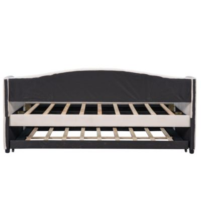 Upholstered Daybed Sofa Bed Twin Size With Trundle Bed