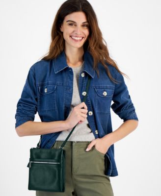 Кроссбоди из кожи Pebble Dasher с тройной молнией от Giani Bernini, созданное для Macy's