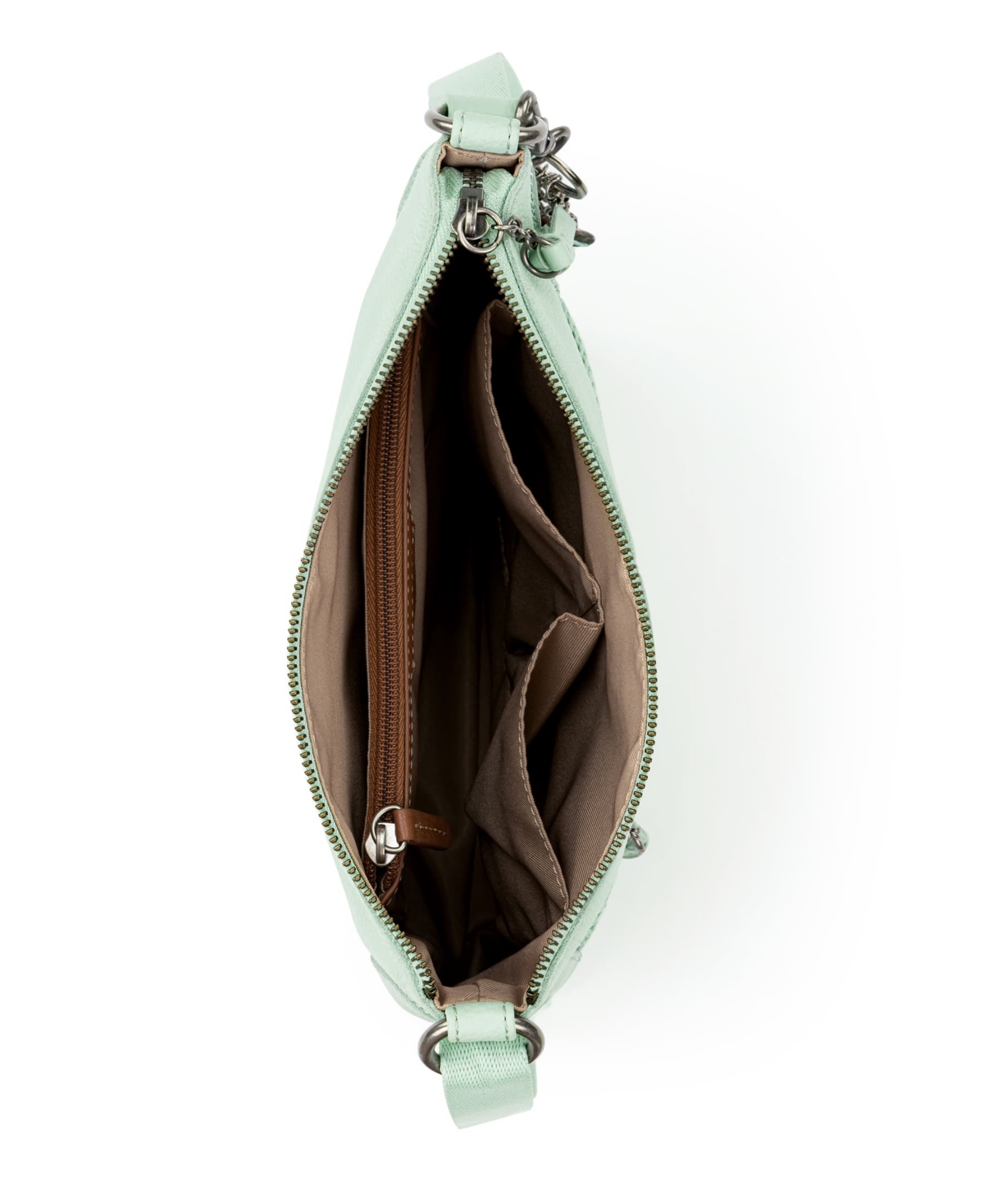 The Sak Lucia Leather Crossbody Bag In Tobacco Floral Emboss