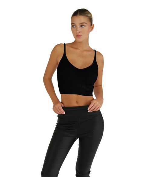 Женский топ Belle & Bloom All I Need Knit Crop, цвет: Чёрный