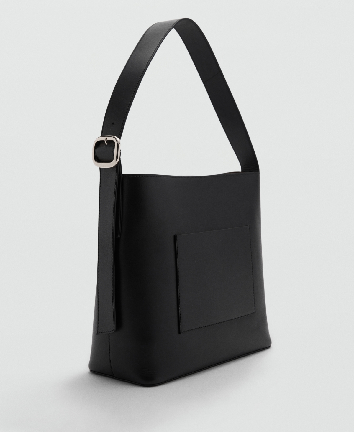 Mango Sac Shopper Cuir In Black