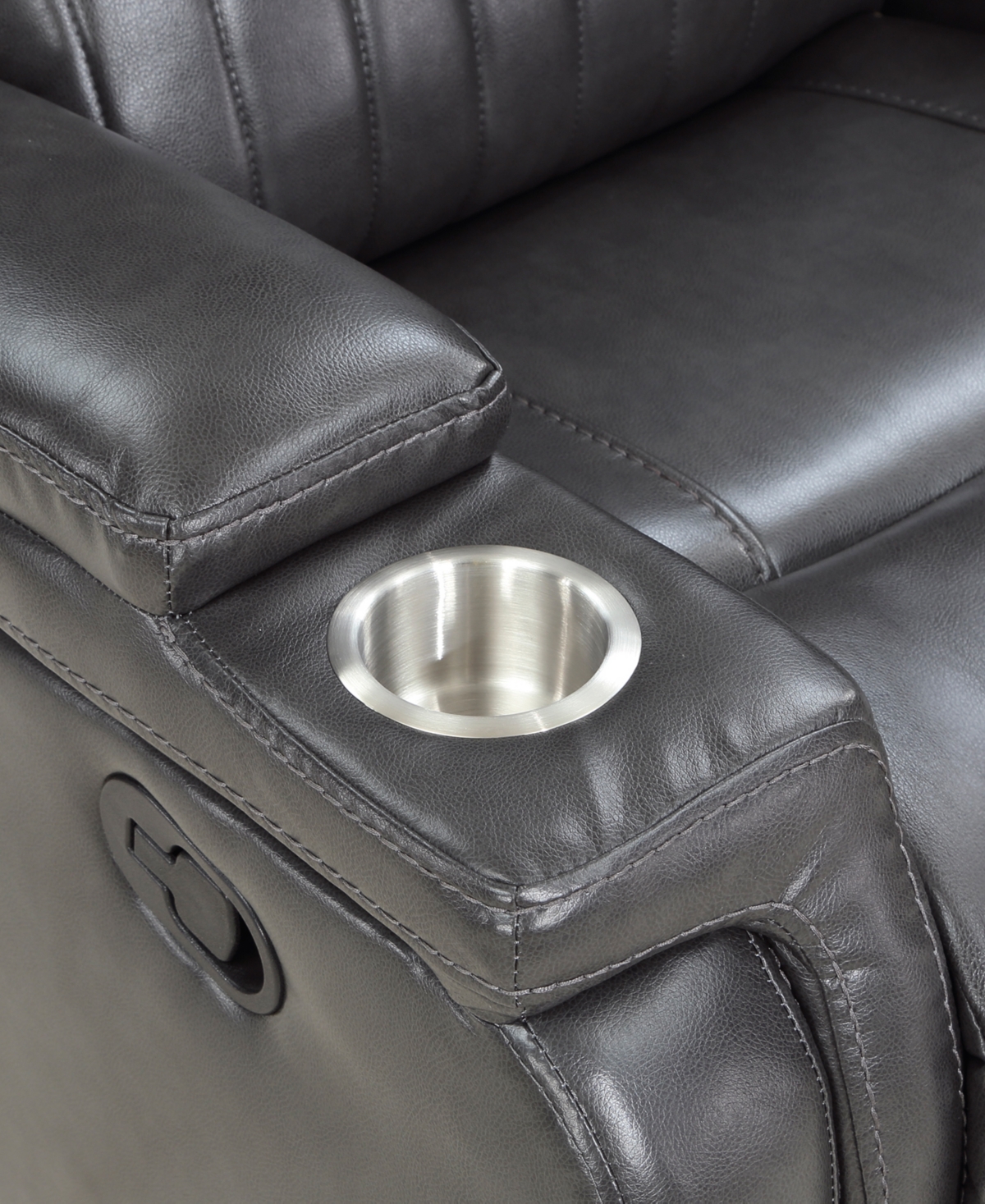 Shop Homelegance White Label Wallstone 36" Glider Reclining Chair In Dark Gray