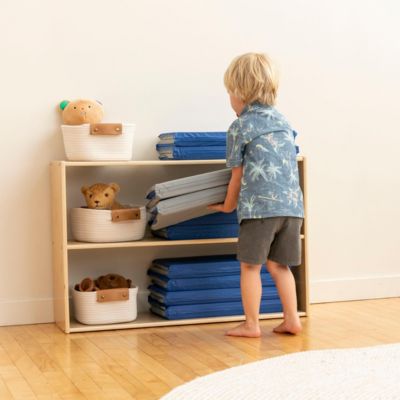 RestZone Everyday Folding Rest Mat, 4-Section, 1in, Blue/Grey, 5-Pack